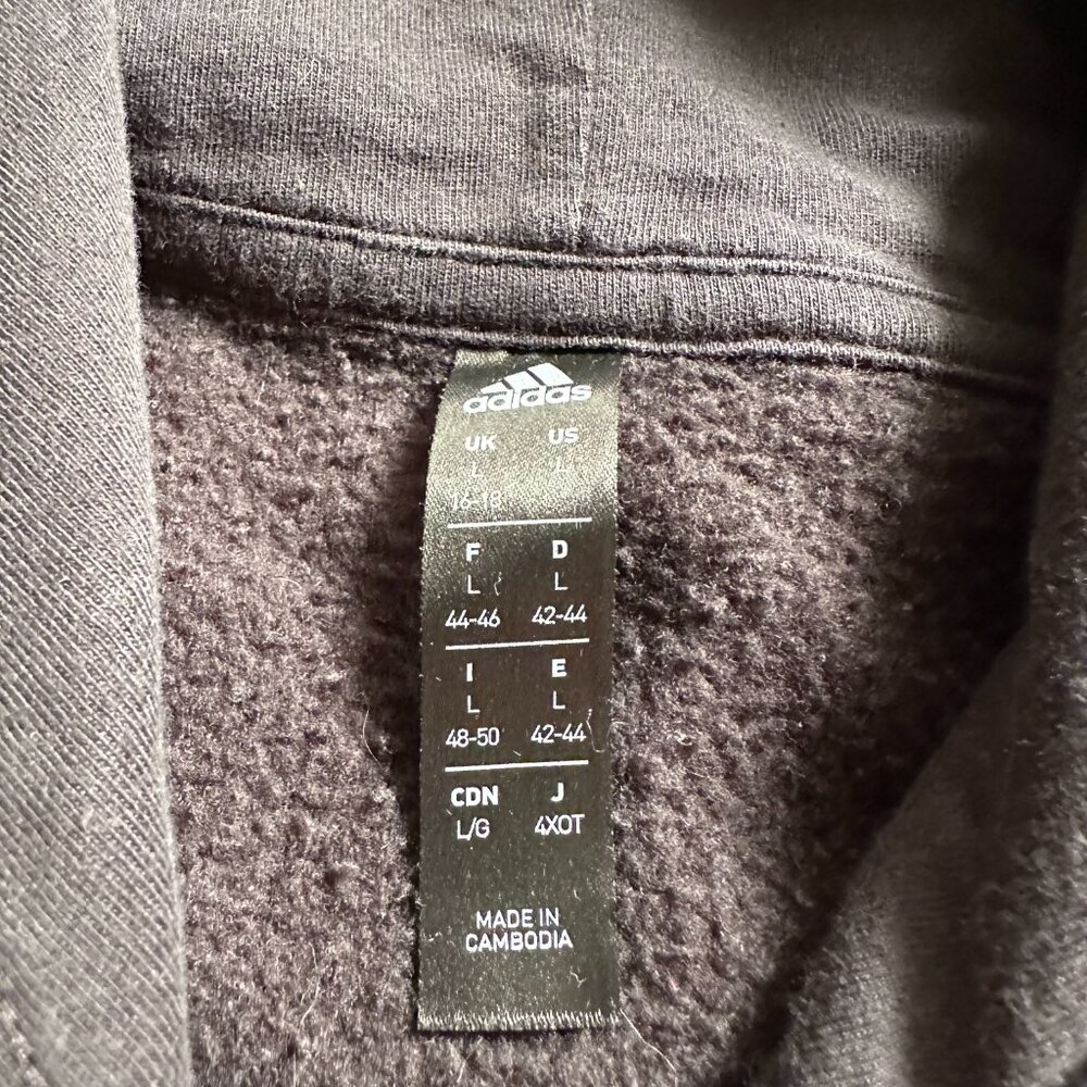 Adidas Sweatshirt Girls Large Pullover Hoodie Black Long Sleeve Pockets - Picture 3 of 11